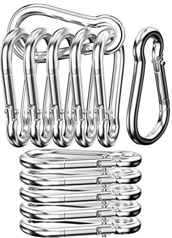 Uootach Karabinerhaken, Federkarabiner aus Edelstahl 304, Sichere Tragfähigkeit 140 kg, Feder geschlossen 60 * 30 * 5.9MM, Karabiner für Hängematten, Camping, Angeln, Markisen