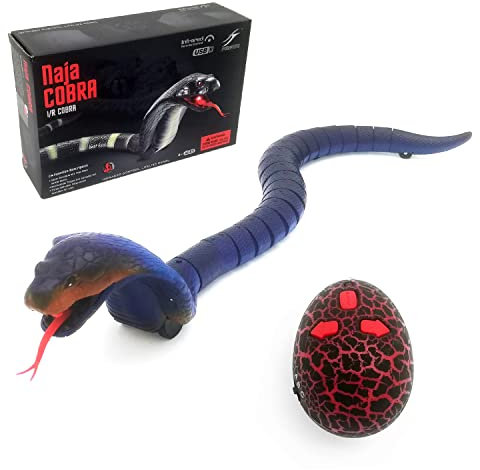 Gosyfeti Remote Control Snake Toy, RC Realistic Snake Joke Trick Pranke Toy, Electric Controlled Snake for Cat Pet, Kid's Boy's Adult's Funny Birthday Gift (Blue)