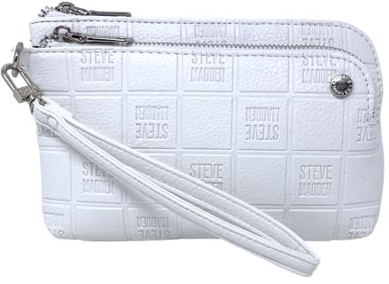 Steve Madden Trell Clutch, Weißes Logo-Checker, Einheitsgröße