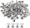 sourcing map 50 Sets Leder Nieten 9mm Doppelt Kappe Nieten 12mm Höhe Metall Nieten Runde Nieten Hohlnieten Niete für Leder Handwerk Reparatur DIY Geldbeutel Gürtel Taschen Schuhe Silber Ton
