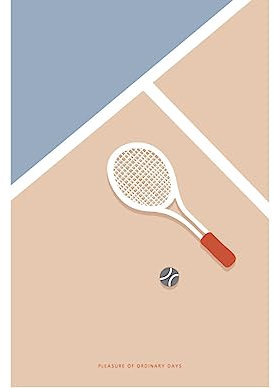 Dailylike Tennis Illustration Karte, 10 x 15 cm. - Glückwunschkarte