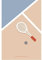 Dailylike Tennis Illustration Karte, 10 x 15 cm. - Glückwunschkarte