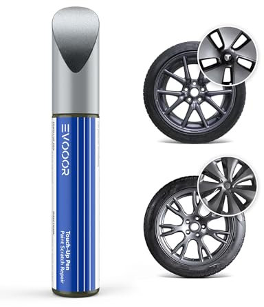 EVOOOR Tesla Lackstift für Modell 3 18 Zoll/Modell S 19 Zoll-DIY Curb Rash Repair Mit Farbe Matched Touch Up Farbe (Mitternachts-silber)