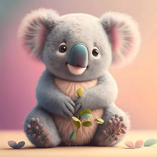 DOMROM Diamant Painting Bilder Koala, Tier Diamant Painting Set für Erwachsene, Diamant Painting Bilder Vollbohrer 5D DIY Malen nach Zahlen Diamant Anfänger für Gift Home Wall Decoration 30x30cm