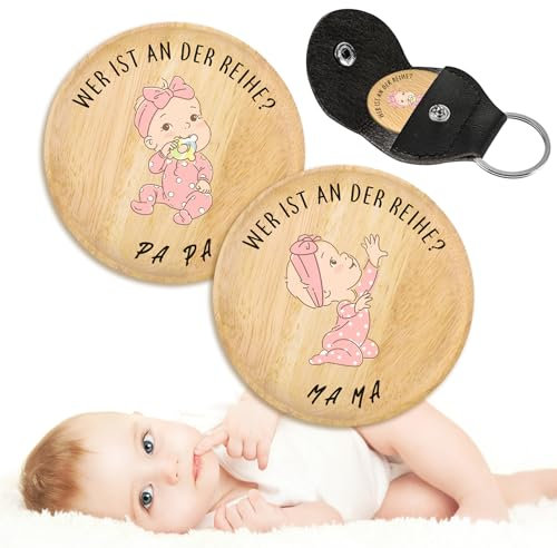 Geschenke zur Geburt, Baby Geschenk Mädchen,Schwangerschaft Geschenk Hölzerne Entscheidungsmünze, Geschenkidee für Werdende Mütter,Taufgeschenke für Mädchen