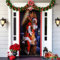 Greenyre Weihnachten Tür Abdeckung Dekoration,91cm x 203cmWeihnachtsmann Tür Decke Weihnachten Tür Hängen Banner Hintergrund, Weihnachtsbanner für Haus Haustür Veranda Weihnachten Deko