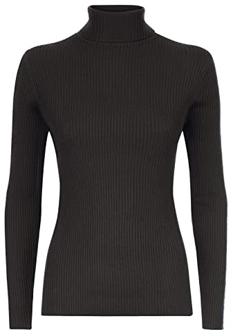 VEARZ® Womens Turtle HIGH Neck Jumper ! Ladies Long Sleeves Polo ROLL Neck Tops Ribbed Stretchy Pull Over Sweater Black-20-22