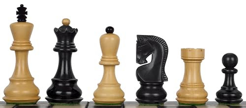 Sunrise Chess & Games Zagreb Schachfiguren - Ebenholz, 3,5 Zoll, Schwer, Fein Poliert, Klassisch - Schachspiel für Erwachsene ab 8 Jahren