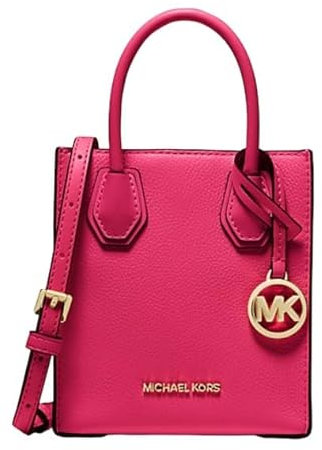 Michael Kors Mercer Sac à bandoulière en cuir grainé Taille XS, Rose électrique
