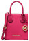 Michael Kors Mercer Sac à bandoulière en cuir grainé Taille XS, Rose électrique