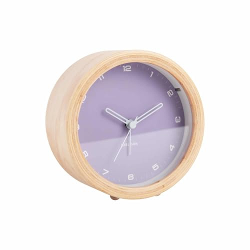 Karlsson Wecker Gentle - Violett - Ø11.8cm | Rund - skandinavisch - Holz - Wecker für Schlafzimmer
