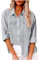AMhomely Button Down Blouse Women Long Sleeve Oversized Shirt Casual Tops with Breast Pocket Solid Loose Office Work Tunic Tops Baggy Pullover Shirts Going Out Tees Shirts Holiday Vacation Grey M