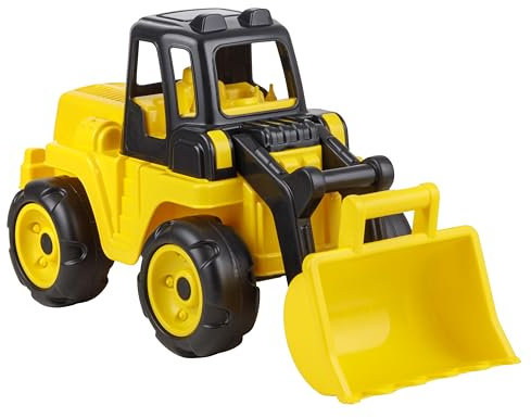 Baroni Toys Bagger für Kinder, Rutschfahrzeug mit Schaufel, Kinderbagger zum draufsitzen, Aufsitzbagger, Anti-Kipp-System, von 1 bis 4 Jahren, 72x31x36 cm, Gelb