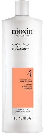 Nioxin Scalp + Hair System 4 Conditioner - Haarspülung für strapaziertes, sichtbar dünner werdendes Haar - mit Biotin, Koffein & Niacinamid (1 l)
