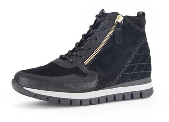 Gabor Damen Schnürstiefeletten, Frauen Stiefeletten,Chukka Boots,schnürboots,Boots,Stiefel,Bootee,Booties,schw(Flausch/Gold),40 EU / 6.5 UK