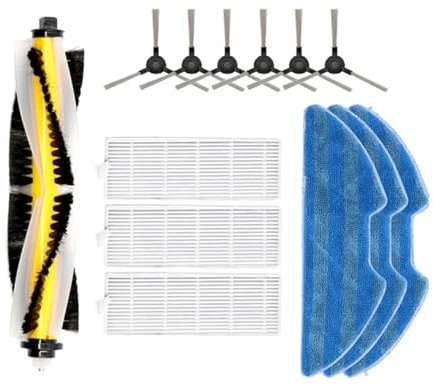 BEUAOCK Aspirateur Rouleau Principal Brosse latérale Filtre Hepa Chiffons de Nettoyage Chiffons compatibles avec Eziclean One Aqua 210 Robot aspirateur Brosses de Nettoyage Vadrouille