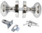 Polished Chrome Victorian Style Round Door Knob Set – Sprung Internal & External Knobs with Optional 63mm Tubular Latch – Available in 1, 4, or 6 Pairs (1 Pair of Door KNOBS + Tubular Latch)