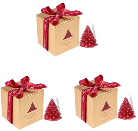 IMIKEYA 3 Stk Weihnachtsbaumkerzen weihnachtsgeschenke weihnachts präsente candles Aromakerze weihnachtliche Duftkerze Wohnzimmerdekor handgefertigte Wachskerze -Wachs-Material rot