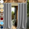 HUAXIQUE Tende da Sole per Esterno Grigio Antipioggia Con anelli Oscurante Antivento Termiche Protezione Solare Tende da Esterno Per Gazebo Porta Giardino Balcone Pergola 310x180cm