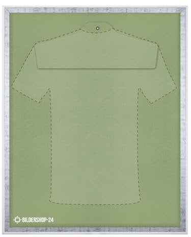 Bildershop-24 Objektrahmen Trikotrahmen VARIANTO35 80x100cm Weiß Grau Antik inkl. Bügel und Passepartout in Blassgrün