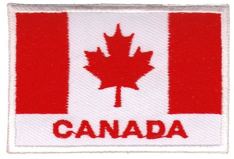 Flagge Canada Aufnäher zum aufbügeln oder aufnähen Bügelbild Aufbügler für Kleidung gestickter Bügelpatch Applikation Kanada Patch Größe 7,0 x 4,8 cm