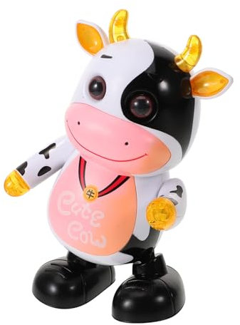 BESTonZON 1 Unidad De Becerro Eléctrico Juguetes De Interior Vaca Lechera Brillante Divertidos Juguetes Ganado Eléctrico Vaca Eléctrica De Juguete Juguete Musical para Niños