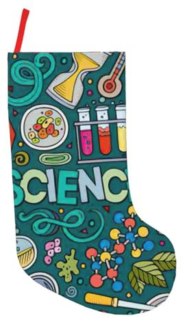 Yiyilong Calze natalizie classiche da 45,7 cm con stampa a cartoni animati da appendere al caminetto e decorazione natalizia