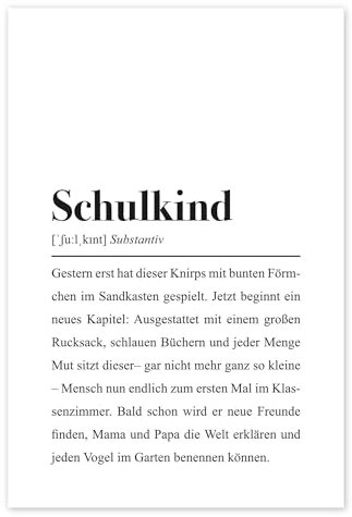Posterlounge Schulkind Definiton - Spruch zur Einschulung Poster