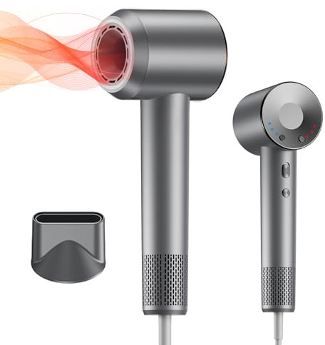 Journeyside Secador Pelo Ionico, Secador De Pelo Profesional, Hair Dryer Portátil 1600W, 3 Velocidades,4 Ajustes de Calor,Con Boquilla Magnética, Anti-frizz,Secador Pelo Viaje para Mujeres y Hombres