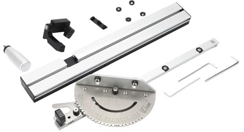 Professionelle 450mm Gehrungslehre | Für Tischkreissäge und Frästisch | Hohe Präzision, Überlegene Verarbeitung | Inklusive Box Joint Jig Kit | Einfach Einstellbar