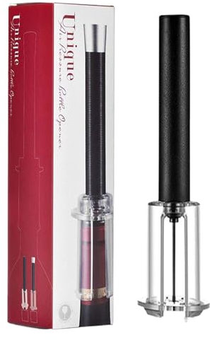 drburpily Clean and Easy Wine Opening Kit with Air Pump Technology Air Pressure Wine Bottle Opener Popper Wine Cork Remover, Black