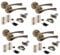 Golden Grace Astrid Design Door Handles in Antique Brass Finish with Tubular Latch & 1 Pair of 3 Ball Bearing Hinges - 4 Sets