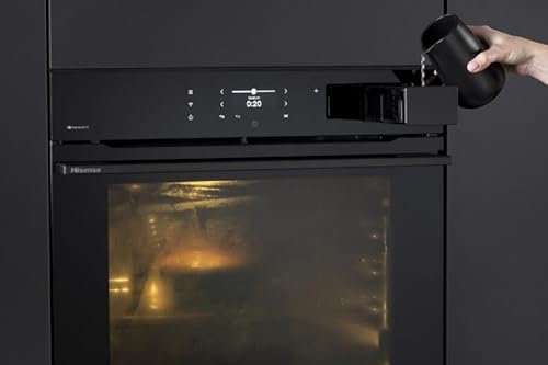 Hisense BAS614A8B Four électrique, encastré, Vapeur, nettoyage à la vapeur, mode Air Fry, sonde de température, connexion WiFi, mode pizza 300 °, 77 l, Soft door, noir