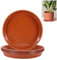 Docache 10 Stück 24 cm Blumentopf Untersetzer Rund, Blumentopfuntersetzer Kunststoff, Pflanzen-untersetzer, Plastik Pflanzen Untertopf für Innen- und Außenpflanzen, Rot