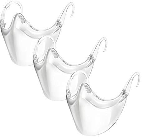 Youning Unisexe Plastique Transparent visière Réutilisable Extérieures Protection, Couvrant pour Protéger Les Yeux, Nez, Bouche pour Adultes Hommes Femmes (3PC*)