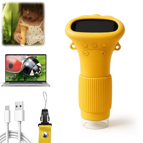 KidLupe Mikroskop, Tragbares Digitales Mikroskop für Kinder, 2.0 Zoll Bildschirm, 1000x Zoom, Entdecke mehr, als das Auge Sieht (Orange)