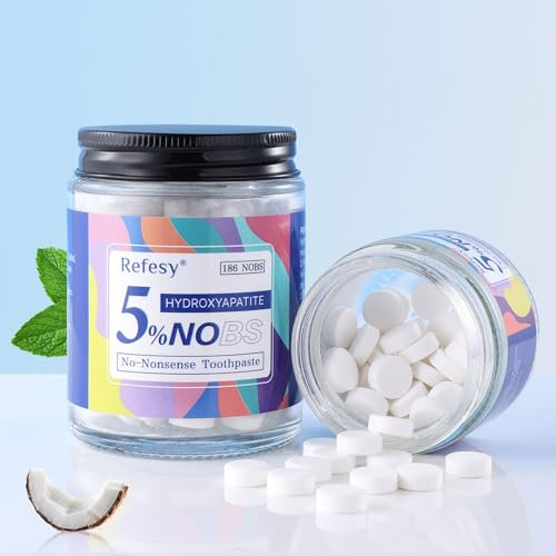 Toothpaste Tablets, Nano Hydroxyapatite, Chewable Toothpaste Tablet, Peppermint Flavored Strengthen Teeth, Clean Effectively, Protect Gums (186 Tablets)