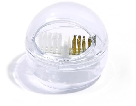 Brrnoo Nagelfr ser Bitreiniger Nagellack Entferner Pinsel mit 2 Stahldrahtb rsten Abnehmbares Geh use f r Professionelle Private Nutzung Wei