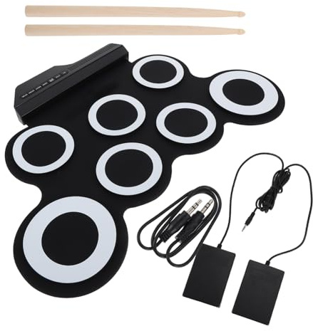 Gatuida Elektronisches Schlagzeug Set Usb Aufladbar Roll-up Drum Kit Tragbares Übungsset Mit Realistischem Schlaggefühl Inkl Demo-song Für Anfänger Und Junge Mädchen Schwarz