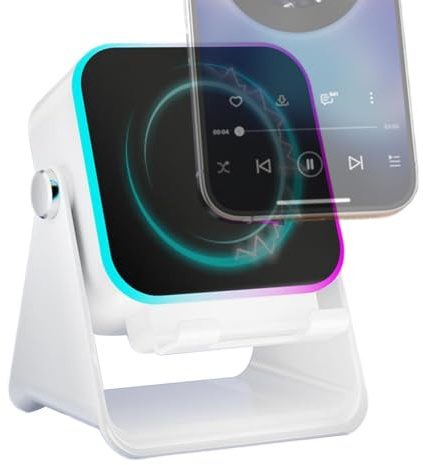 Trådlös induktionshögtalare | Ljudstation med – mobiltelefonstativ med högtalare 10 W – för kontor födelsedag resor män kvinnor pojkvän flicka