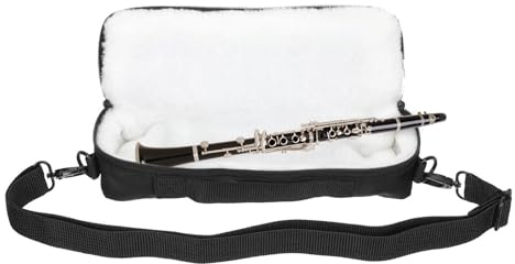 Weihnachten Geschenkideen Piccolo Tasche Canvas Plüsch, Schwarz 26x10x6cm | Zipper, Handgriff und Schlankes Format, für Schule und Reise, Schützt das Hard Case Sicher