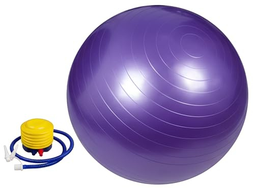 YASTA Palla Pilates 65 cm per Fitness Ginnastica Posturale e Gravidanza | Palla Yoga Grande Antiscoppio Liscia - Fitball con Pompa Manuale Inclusa