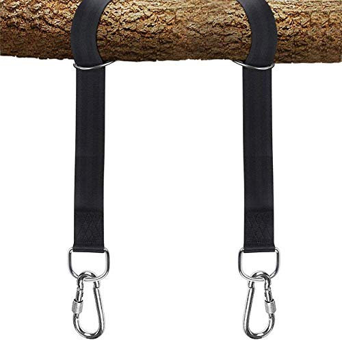 Kit de Sangles de Suspension pour balançoire d'arbre pouvant Supporter 907,2 kg, Sangles Extra Longues de 1,5 m avec Mousqueton de Verrouillage Plus sûr, Parfait pour balançoire d'arbre et hamacs,
