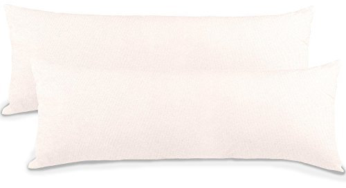 aqua-textil Classic Line Kissenbezug 2er-Set 40 x 200 cm Schnee weiß Baumwolle Seitenschläferkissen Bezug Kissenhülle, Kopfkissenüberzug, Pillowcase, Bettkissen, Kopfkissenbezug, Reißverschluss