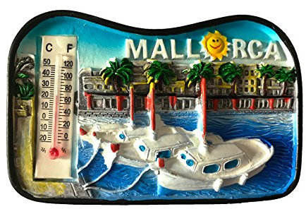3D-Kühlschrankmagnet, Mallorca, Spanien, Thermometer, Reiseaufkleber, Souvenir, Heim- und Küchendekoration, Mallorca-Spanien Kühlschrankmagnet