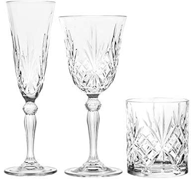 Rcr 735112 Lot de 12 verres et 6 verres, verre, transparent, 270 ml