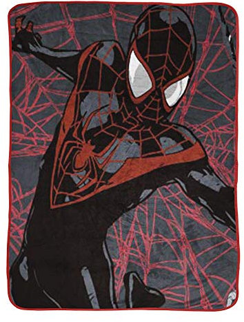 Jay Franco Marvel Miles Morales New Kid Throw Blanket - Measures 46 x 60 inches, Kids Bedding - Fade Resistant Super Soft Fleece (Official Marvel Product)