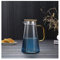 Jarra de Agua Cristal Jarra de cristal azul con tapa y mango Tetera de vidrio de borosilicato resistente al calor fácil de limpieza para el jugo, la leche, las bebidas frías o calientes Jarras de Vidr