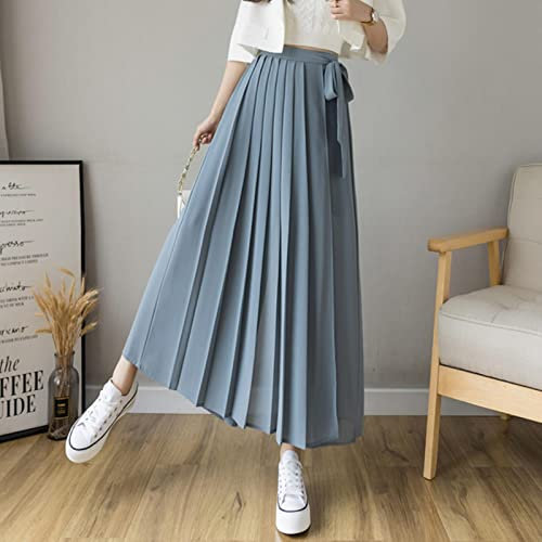 Yujun Frühlings-Sommer-Neue Art-koreanische Frauen-Plissee-Chiffon-Hose-hohe Taillen-Hosen Hakama-beiläufige breite Bein-Pantalones