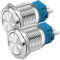 Gebildet 19 mm Testa Piatta SPDT Interruttore a Scatto Impermeabile, Interruttore a Pulsante in Metallo in Acciaio Inossidabile, Terminali a Saldare DC 6V/12V/36V/48V, AC 110V/230V 2A 1NO+1NC